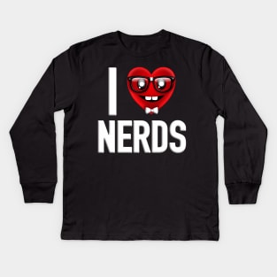 I Love Nerds Kids Long Sleeve T-Shirt